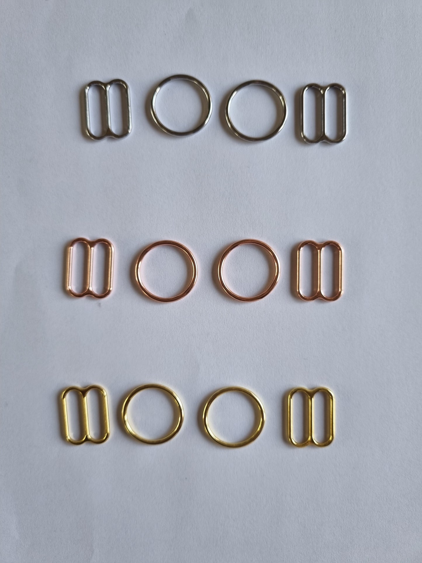 15mm ringetjes en schuifjes beschikbaar in verschillende kleuren