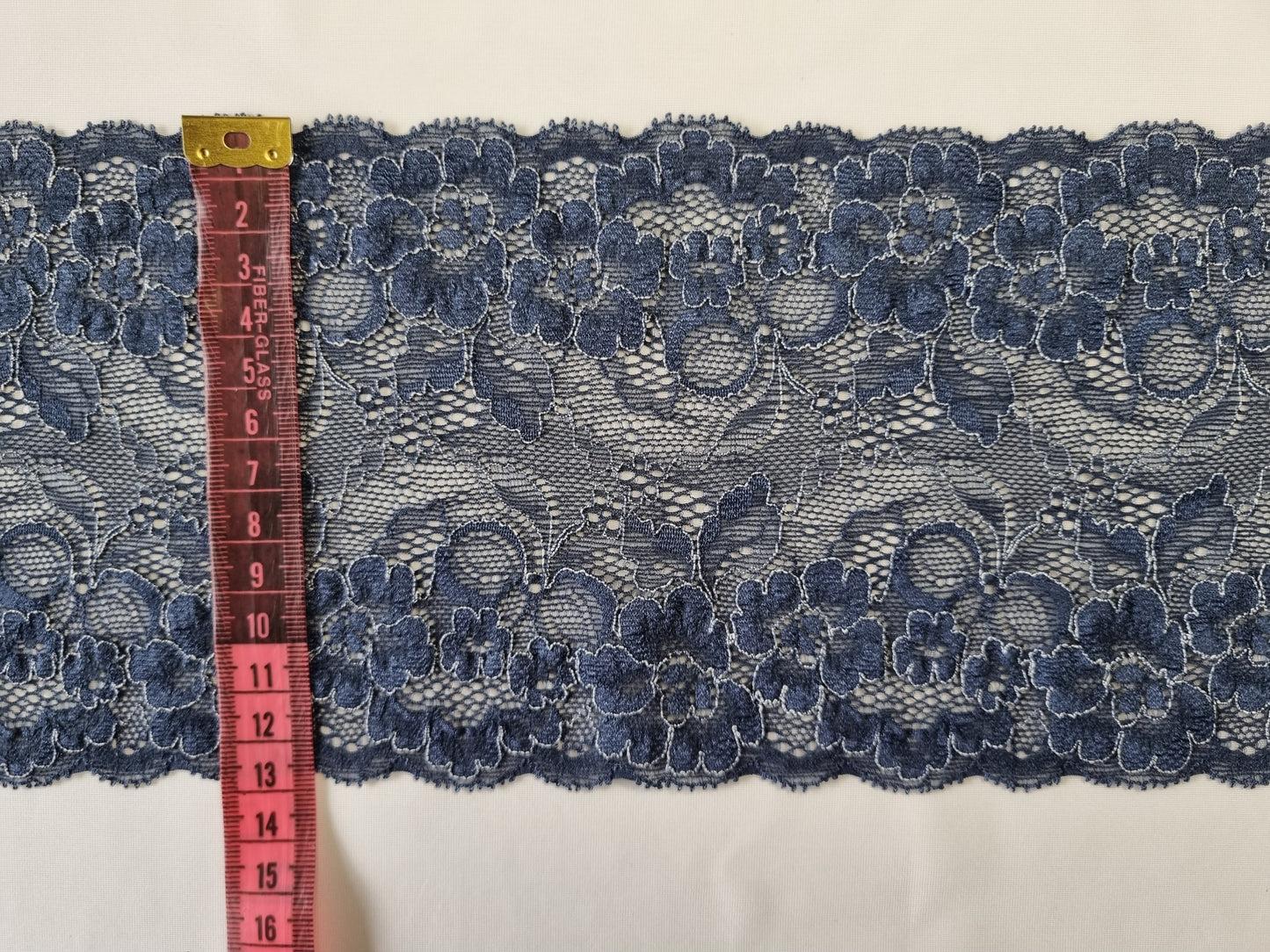 Donker blauw gebreid stretch kant