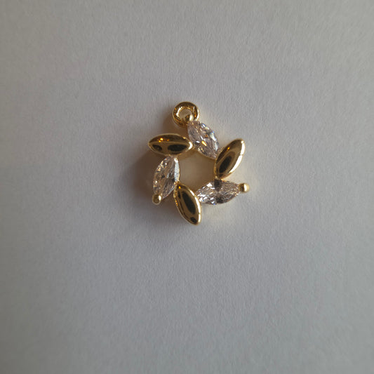 goudkleurig kransje met zirkoontjes