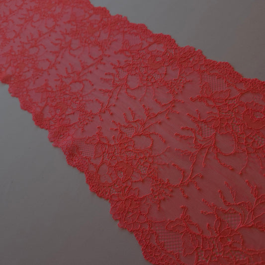 2026-3 fluor koraal roze stretchkant