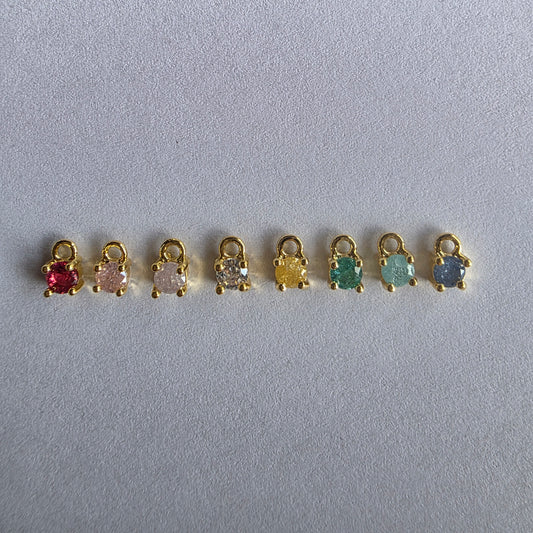 met 18K goud vergulde mini bedeltjes met zirconia in verschillende kleuren